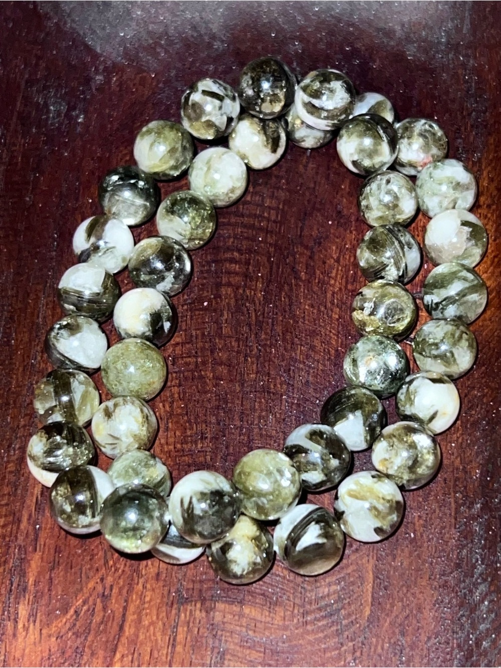 Green Lepidolite authentic gemstone beaded bracelets